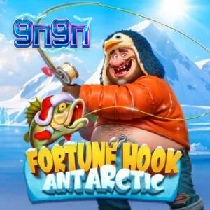 Tampilan visual slot Fortune Hook Antarctic dengan tema memancing di kutub
